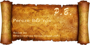 Percze Bónis névjegykártya